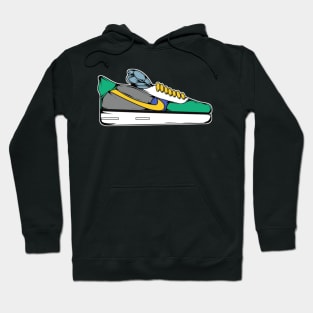 Logo sepatu di baju Hoodie